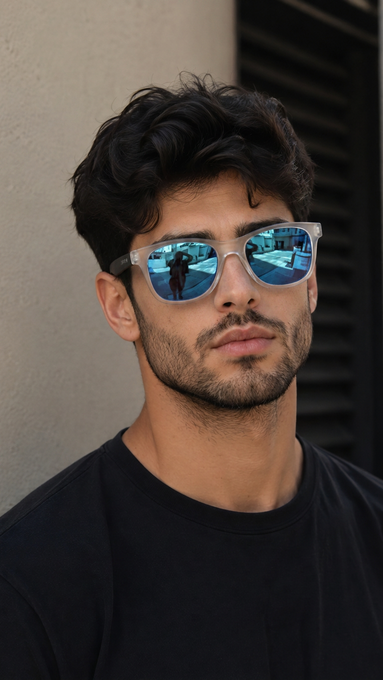 عینک آفتابی مردانه عدسی جیوه ای برند Rayban ||تست مجازی روی چهره قبل از خرید||