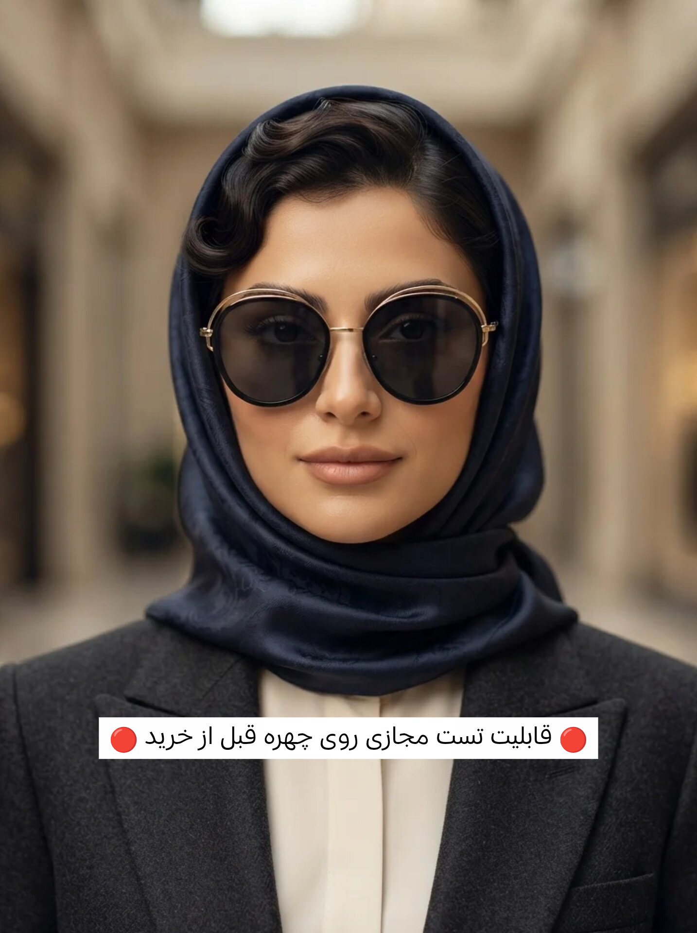 عینک آفتابی زنانه UV400 برند Gucci کد ۱۶۵||تست مجازی روی چهره قبل از خرید||