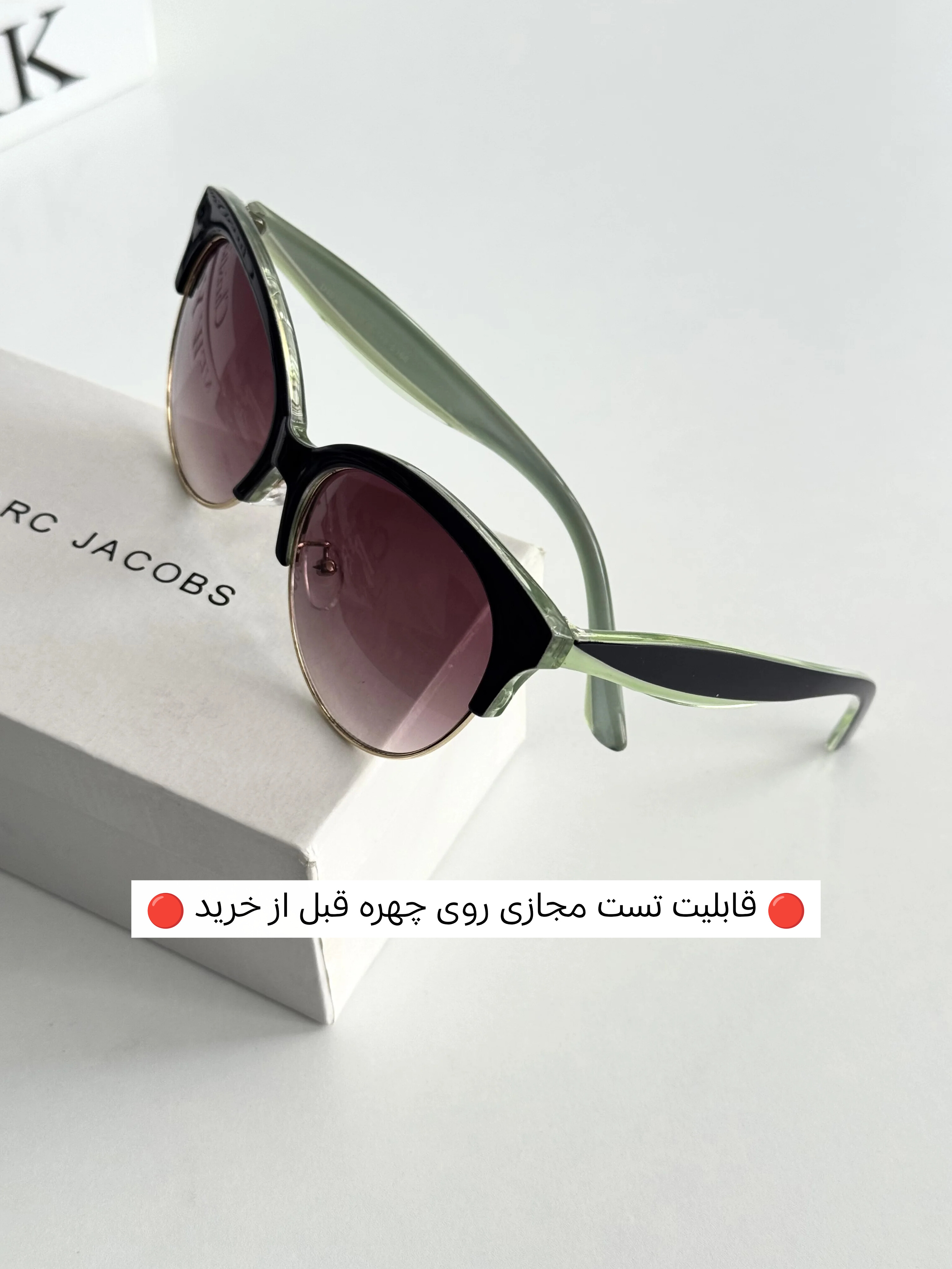 عینک آفتابی زنانه نیم فریم برند گوچی کد ۱۶۸  ||تست مجازی روی چهره قبل از خرید||